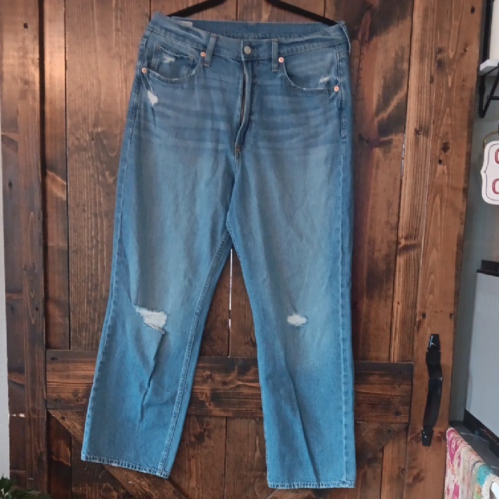 Distressed Blue Jeans